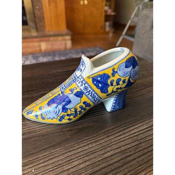 No Brand Other - Vintage Porcelain Shoe Chinoiserie Style Asian Figurine Shoe